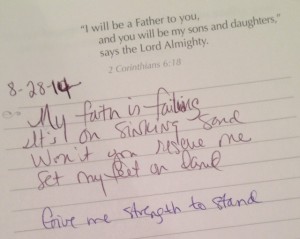 lyric failing faith, my faith is failing, rescue, Rebekah Gilbert